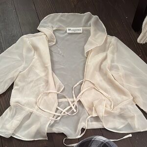 No Boundaries Sheer Cream Blouse
